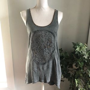 Harley Davidson embellished hi low tank top small